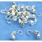 15 Bead Tips Clamshell Silver Plated Bead Stringing Parts